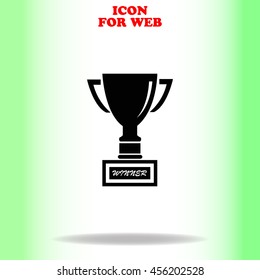 Cup premium web icon. Black illustration on white background