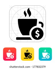 Cup price icon. Vector illustration.