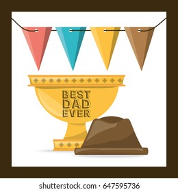 cup prize and hat to celeration fathers day