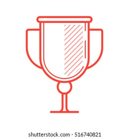 Cup. Prize. Victory. Vector, contour icon. Red