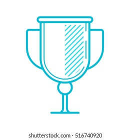 Cup. Prize. Victory. Vector, contour icon. Cyan