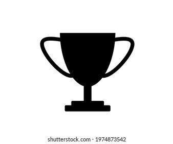 Cup prize. Winner award cup silhouette illustration vector. Flat Icon