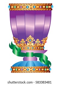 Cup with purple decorations. isolated vector
