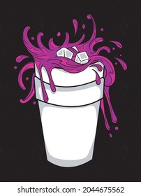 hielo de vaso morado