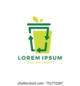 cup recycle sign logo vector icon illustration download