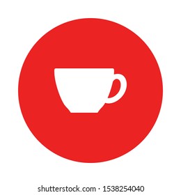 Cup and red circle on white