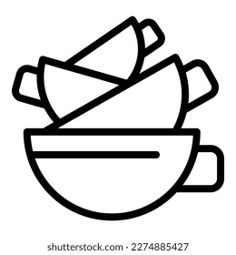 Cup restaurant icon outline vector. Work lunch. Dinner small