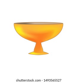 Cup reward isolated. Modern symbol of victory and award achievement sport. Insignia ceremony awarding of winner tournament. Colorful template for badge, tag, etc. Design element. Vector illustration.