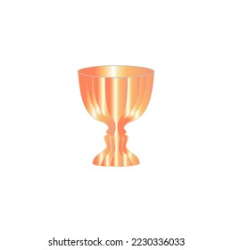 Cup reward isolated. Modern symbol of victory and award achievement sport. Insignia ceremony awarding of winner tournament. Colorful template for badge, tag etc. Design element. Vector illustration