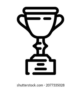 cup reward line icon vector. cup reward sign. isolated contour symbol black illustration