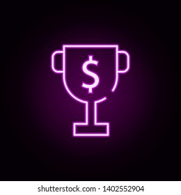cup, reward, trophy neon icon. Elements of stratup set. Simple icon for websites, web design, mobile app, info graphics