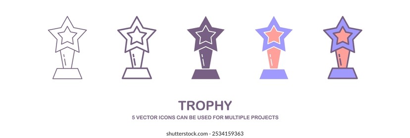 Cup and ribbon linear icon. trophy vector sign. Line customizable illustration. Contour symbol. Vector isolated outline drawing. Editable vector