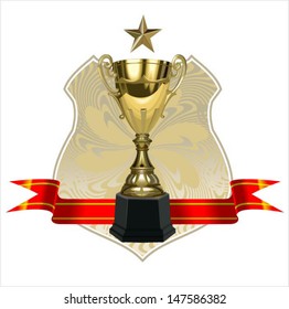 cup and ribbon vector, vector illustration