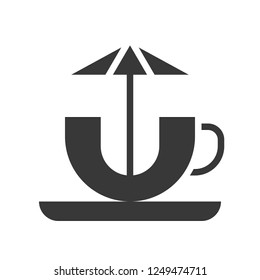 Cup rides vector icon, amusement park related solid design