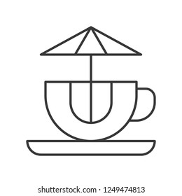 Cup rides vector icon, amusement park related line design