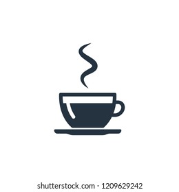 Cup, saucer isolated icon on white background, coffee set, logo and sign