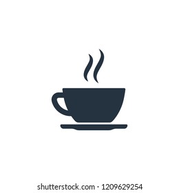 Cup, saucer isolated icon on white background, coffee set, logo and sign