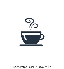 Cup, saucer isolated icon on white background, coffee set, logo and sign