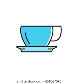 Cup and Saucer Line Icon