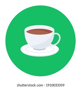 
Cup and saucer, teacup icon in flat design 