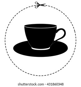 cup and saucer vector icon