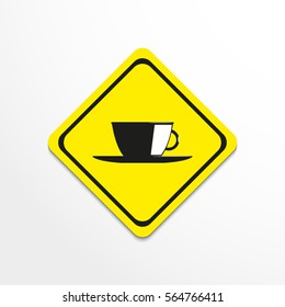 A cup and saucer. Vector icon.
