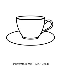 Cup and saucer - vector icon without  fill