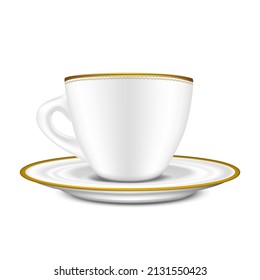 Cup with saucer vector illustration isolated on white background