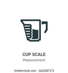 Cup scale glyph icon vector on white background. Flat vector cup scale icon symbol sign from modern measurement collection for mobile concept and web apps design.