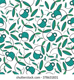 Cup Seamless Pattern Background Vector 