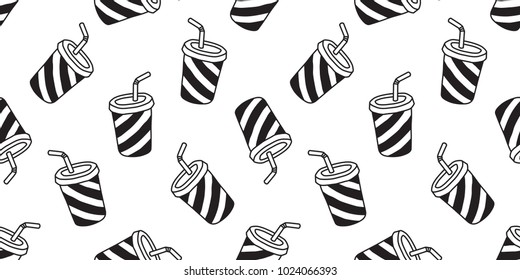 Cup seamless pattern coffee vector tea juice cup isolated wallpaper background white