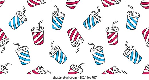 Cup seamless pattern coffee vector tea juice cup isolated wallpaper background blue red