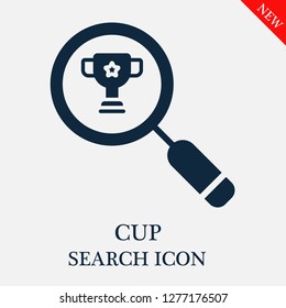 Cup search icon. Editable Cup search icon for web or mobile.