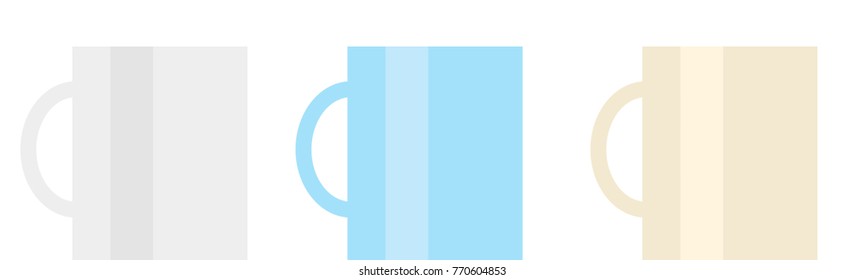 Cup set objects isolated vector illustration