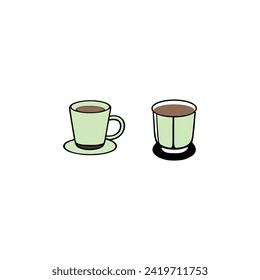 cup set vector design, coffee mug set vector design
