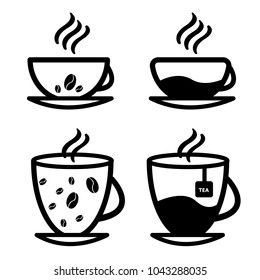 cup set vector. Isolated on a white background