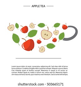 cup shape design. apple tea. card or poster template