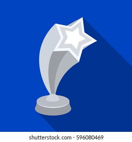 Cup in the shape of silver stars flying upward. Award for best performance of secondary roles.Movie awards single icon in flat style vector symbol stock illustration.