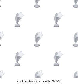 Cup in the shape of silver stars flying upward. Award for best performance of secondary roles.Movie awards single icon in cartoon style vector symbol stock illustration.