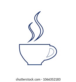 Cup sign with two small streams of smoke. Vector. Flat style black icon on white.