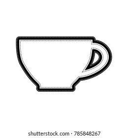 Cup sign. Vector. Flat style black icon on white.