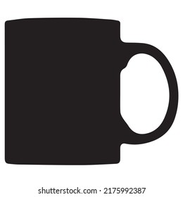 Cup silhouette black and white
