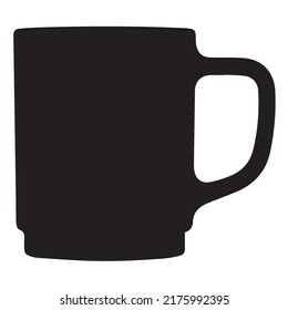 Cup silhouette black and white