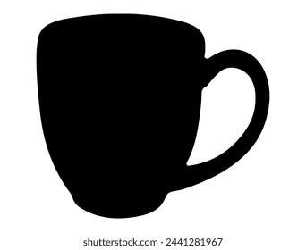 Fondo blanco del arte del vector de la silueta de la taza