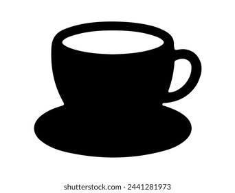 Cup silhouette vector art white background