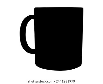 Cup silhouette vector art white background