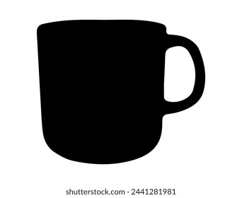 Cup silhouette vector art white background