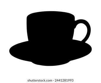 Cup silhouette vector art white background