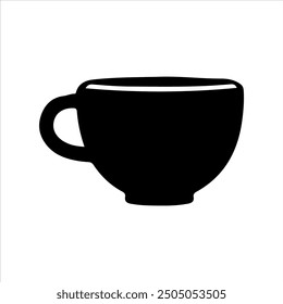 Ilustración vectorial de la silueta de la taza sobre fondo blanco
