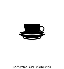 cup silhouette vector on white background